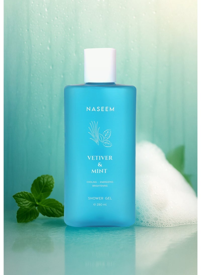 Naseem Vetiver & Mint Shower Gel For Men & Women - 280ML - Image 3